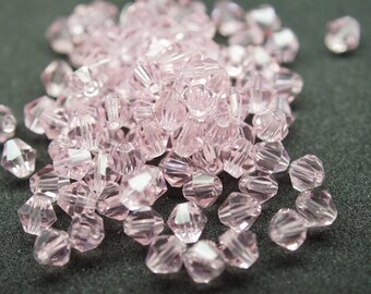 6mm Crystal BICONES 10 pink N43