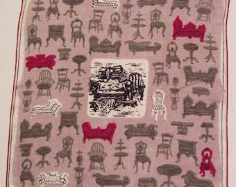 Vintage Designer Tammis Keefe Chair Hankie