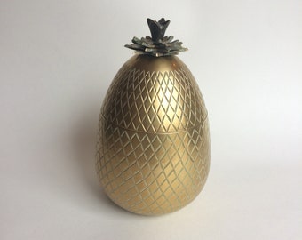 Mid-century Brass Pineapple Container