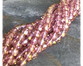 Sparkling Mauvelous Firepolished 4mm Czech Glass Beads