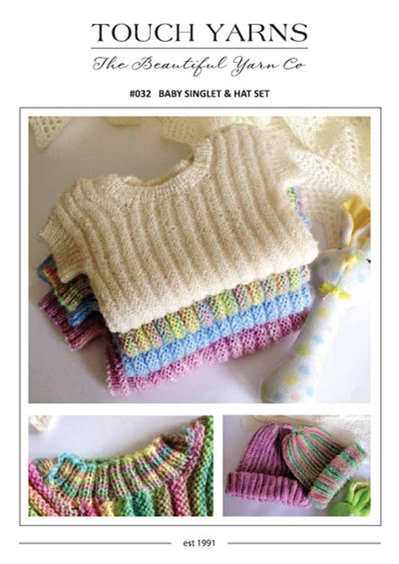 Pattern 032 Baby Singlet and Hat Set
