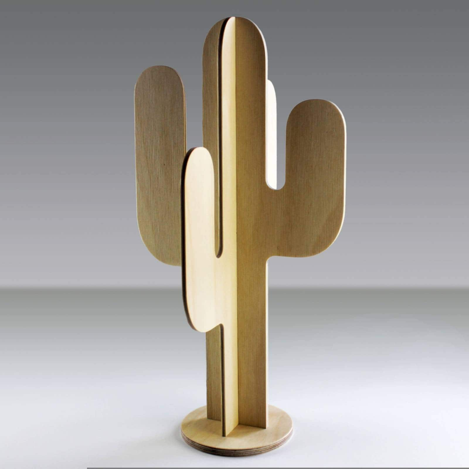 Wooden Plywood Cactus Sculpture single