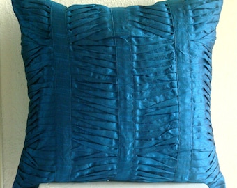 Decorative Throw Pillow Covers Couch Pillow Case Sofa Pillow Bed Pillow 16x16 Inch Blue Silk Pillow Cover Home Living - Royal Blue Crest