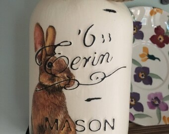Large Bunny Mason Jar