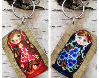 Matryoshka Keychain - Double-sided Metal