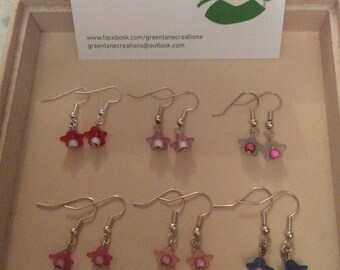 Tiny Fuschia Earrings