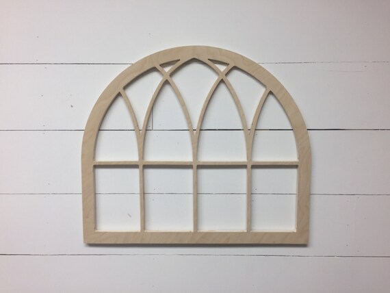 Unfinished Vintage Inspired Original Arch Window Wood Frame