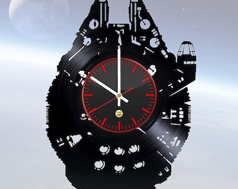 Millennium Falcon Star Wars Vinyl Record Wall Clock
