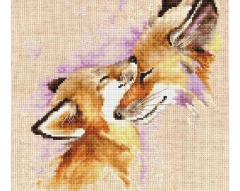 Cross Stitch Kit Foxes DIY Cross Stitch Set Punto de cruz Point de croix Modern Cross Stitch Luca-S Wall Decor Home decor Idea gift