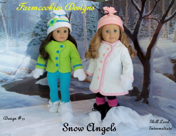 PDF Sewing Pattern / SNOW ANGELS / Winterwear Fits 18" American Girl Dolls