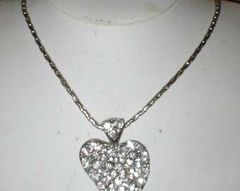 Vintage Huge Rhinestone Pendant on Chain