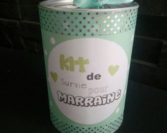 Survival kit for customizable gift godmother to be godmother