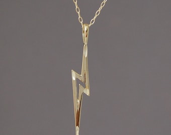 Gold Lightning Bolt Necklace