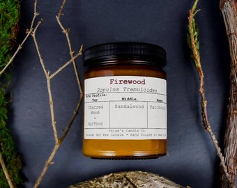 Firewood Scented Natural Soy Wax Candle
