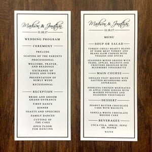 Reception program | Etsy