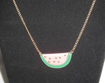 Vintage Gold Tone Watermelon Necklace