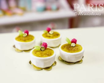 MTO-Crème Brûlée - French Dessert in 12th Scale - Handmade Dollhouse Miniature Food