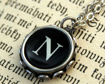Vintage Typewriter Key Necklace- N