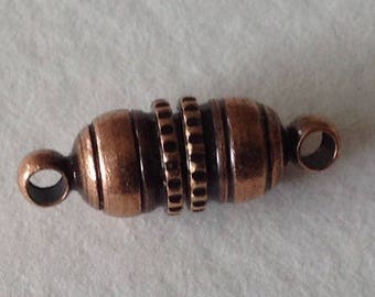 Copper plated magnetic barrel clasp