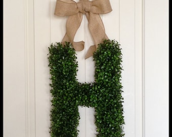 Home & Living New Trends Wreath - Boxwood Wreaths - A B C D E F G H I J K L M N O P Q R S T U V W X Y Z Letter Wreath