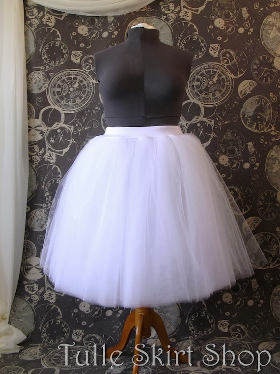 long white tulle skirt plus size