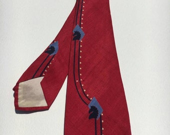 1940s Chess Knights Swing Tie
