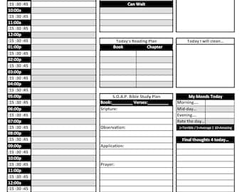 PRINTABLE Daily schedule layout w/S.O.A.P.
