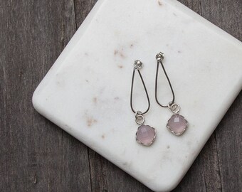 Chalcedony | Tear Drop | Studs | Sterling Silver | One of a Kind
