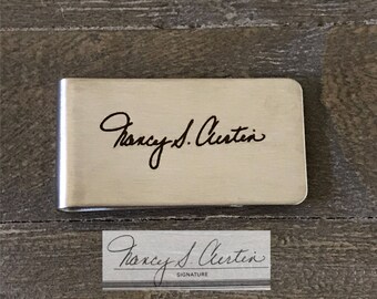 Handwriting Engraved Custom Money Clip, Personalized Gift, Anniversary, Wedding, Graduation, groomsman, Gift For Him