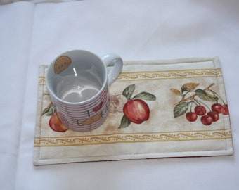 Fabric rug mug set of 2 mug mat