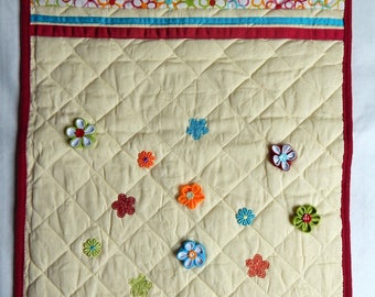 Quilted decor flowers baby blanket