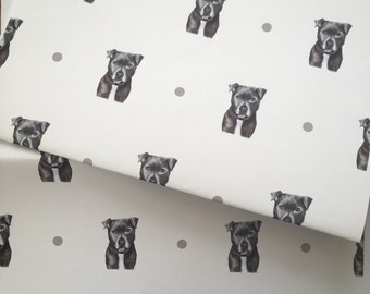 Staffie, wrapping paper, gift wrap, for staffie lovers, for dog lovers, Staffordshire bull terriers, for dog owners, read description
