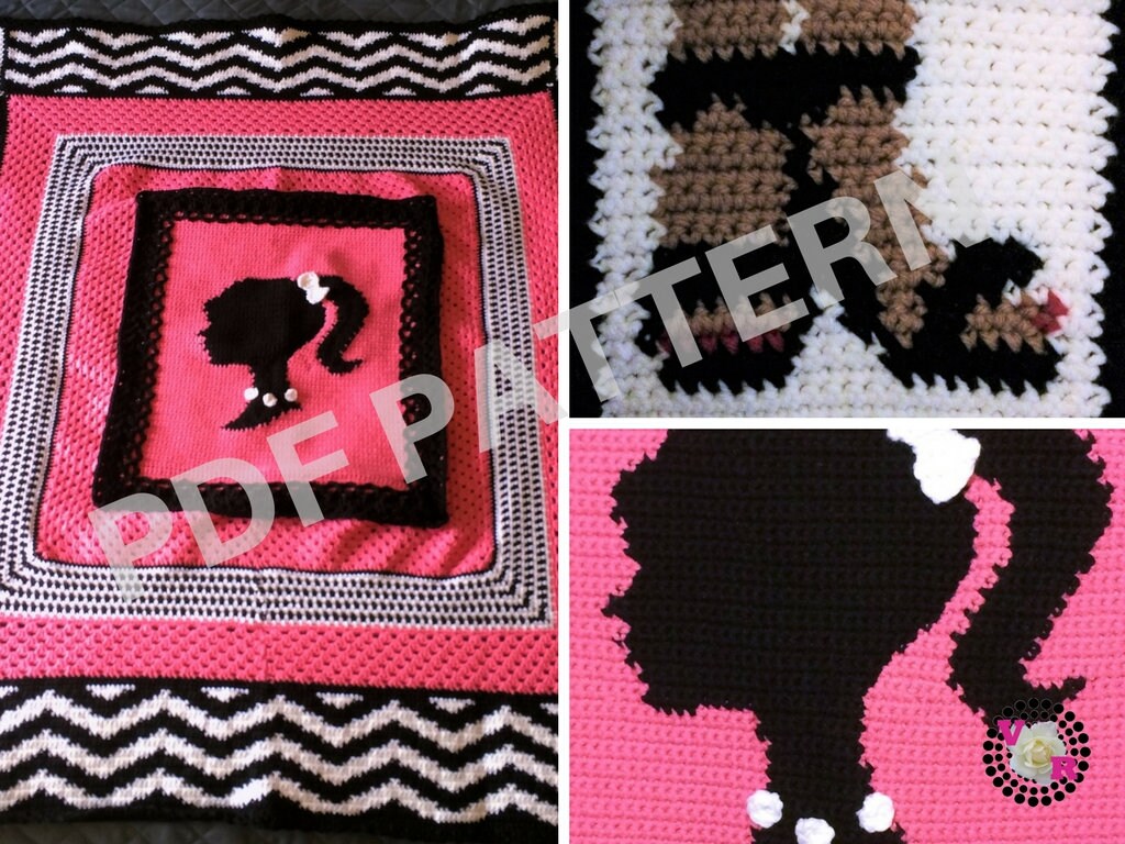 Vintage Barbie Logo Blanket Crochet Pattern