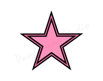 Star Cut Files SVG Studio 3 PDF File for Silhouette Studio Cricut Design Space and Brother Scan N Cut Canvas Svgs for Cutouts Cutout Pink