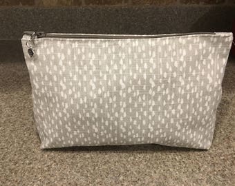Cosmetic bag gray and white
