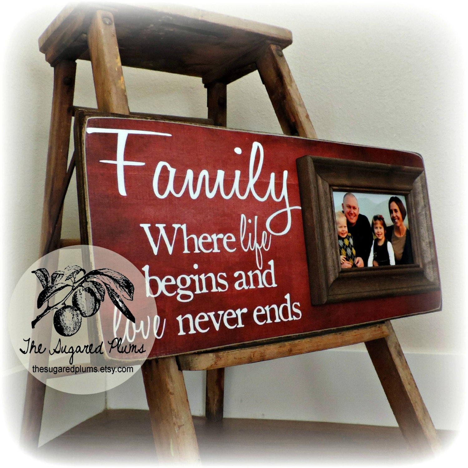 Personalized Family Name Signs Picture Frame Quote Custom