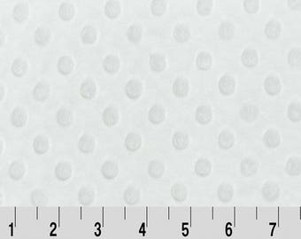 Snow Dimple Minky, Shannon Fabrics, Cuddle®, Dimple Dot Fabric, Embossed, White minky fabric, Fabric by the yard, blanket fabric