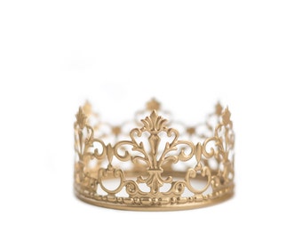 Gold Crown Cake Topper, Wedding Cake, Gold Crown, Mini Crown, Princess Cake, Prince Party