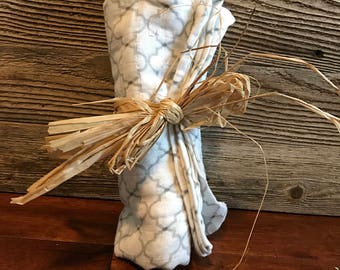 Large Gray/White Swaddle Blanket