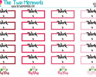 Work Schedule in Raspberry Planner Stickers