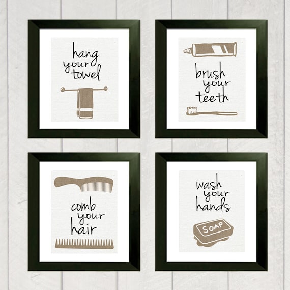 Bathroom Art Print Set of 4