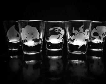 Magic the Gathering Mana Symbols Shot Glasses - Set of 5