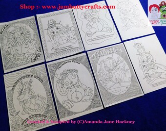 8 Colouring in sheets Voodoo Doll Style!. Emailed to you. Set #2