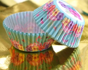Tropical party cupcake holders/flamingo cupcake/baking cups/seasonal party/ summer cupcakes/floral party cupcake