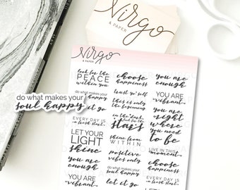 Positive Thoughts Planner Stickers - Daily affirmations, Inspirational quotes planner stickers - Glossy/Matte planner stickers AF2