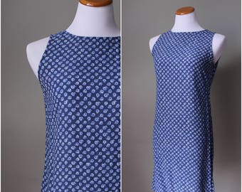 1990s New York & Co. Blue Spring Time Dress