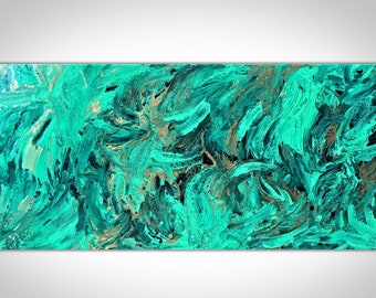 Abstract Painting, teal painting, Original Painting, Large Wall Art, green Art, Modern Art, Abstract Art, fluid painting, Canvas Painting