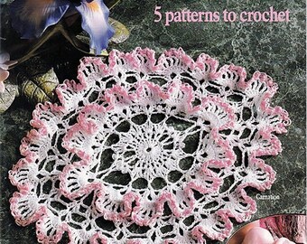 5 Vintage Crochet Patterns,Oval Doilies Pattern,American School Of Needlework ebook/PDF Instant download.