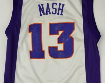 Phoenix Suns, Steve Nash White Home NBA Reebok Youth Jersey Size Medium (10-12). Vtg retro throwback Canada Arizona Wildcats Charles Barkley