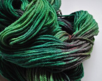 Jungle. Handpainted Wool Yarn 3 ply Aran Weight